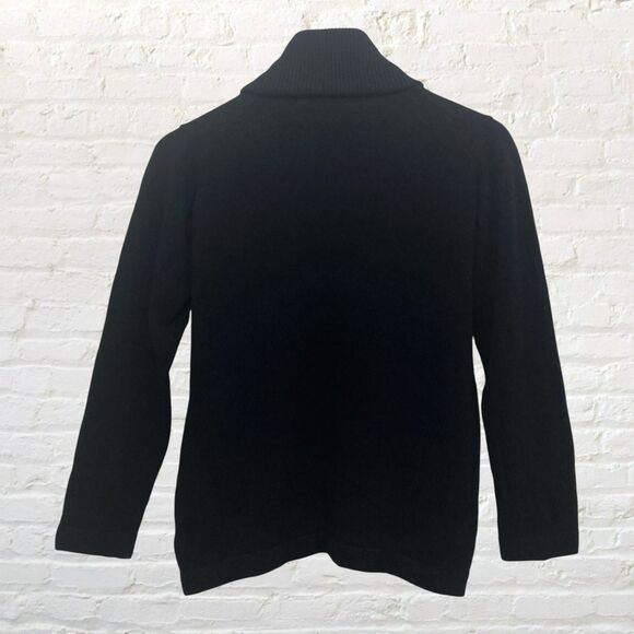 Franck Olivier Paris Sweater 42 Black Turtleneck Ribbed Vintage France L - Picture 3 of 12